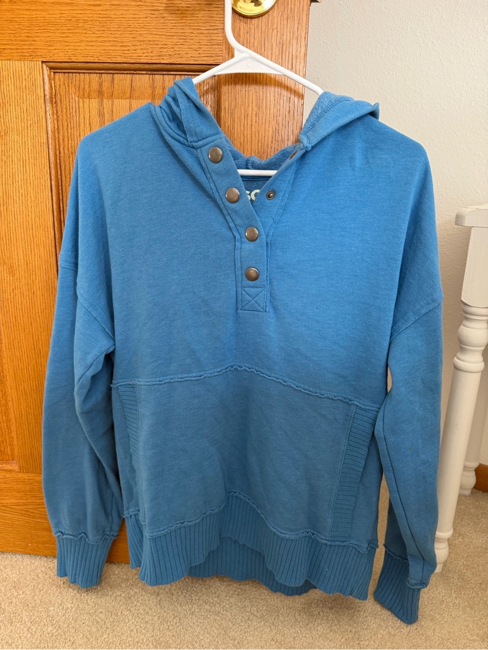 SO Blue Hooded Pullover Sweater